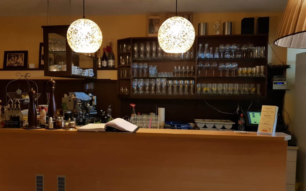 Die Theke der Pizzeria Teggiano